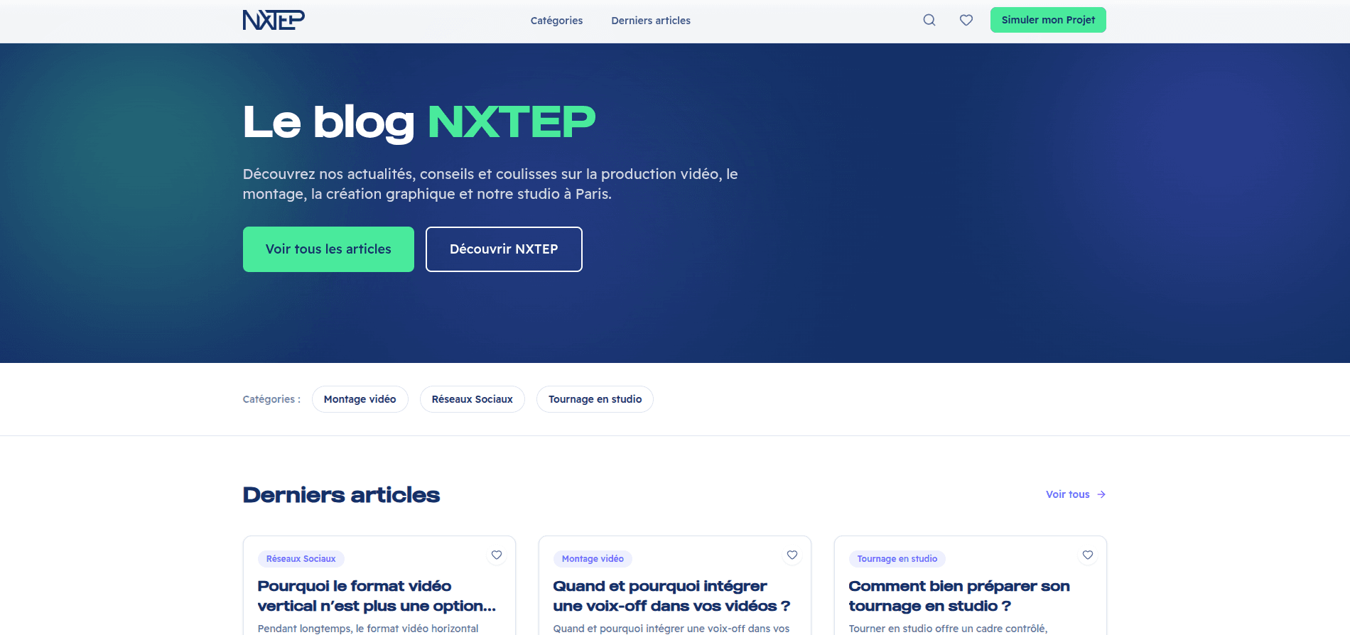 Aperçu du projet NXTEP Blog - Blog performant en architecture headless pour booster le SEO et le trafic organique.